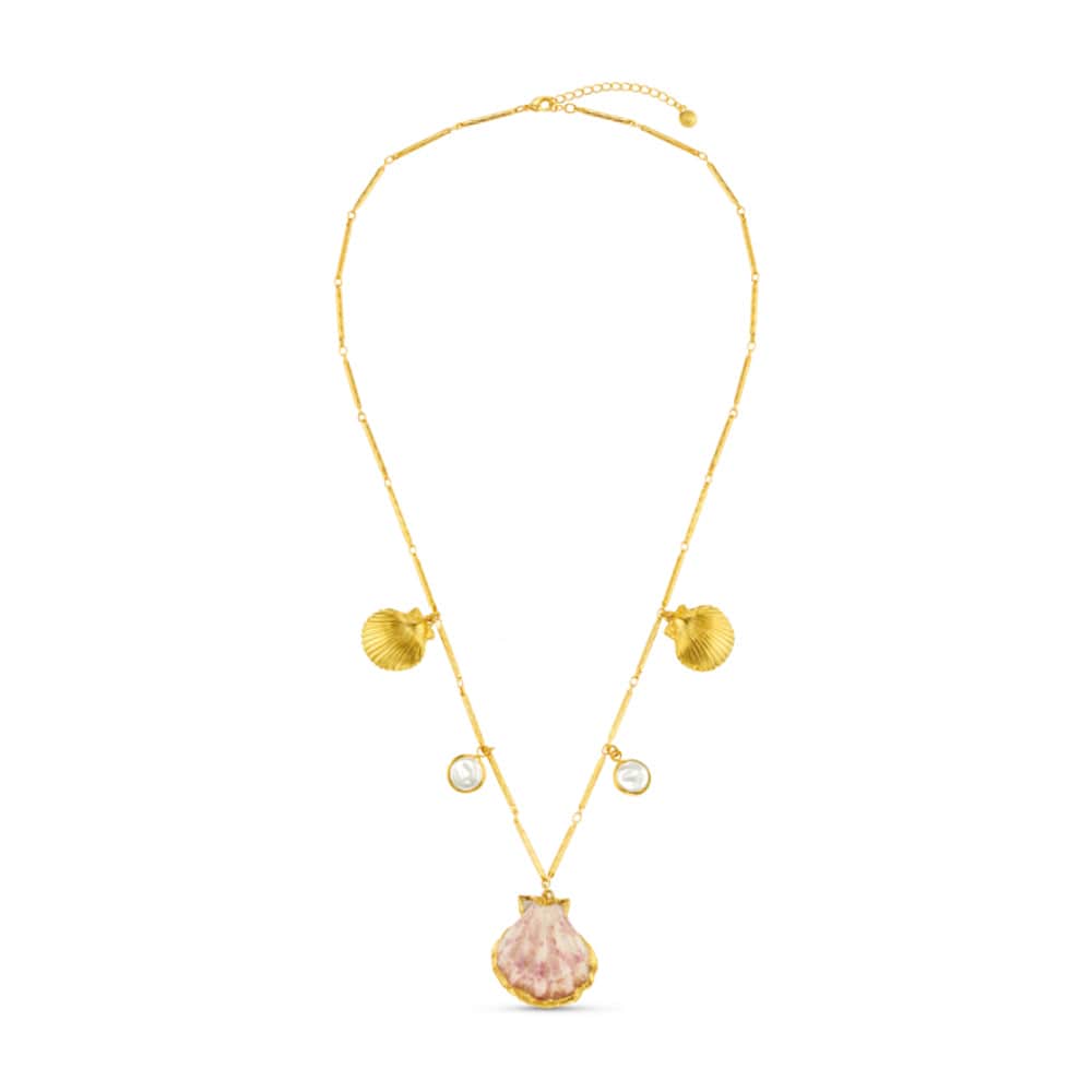 Mixed Shell & Pearl Charm Necklace - Image 3