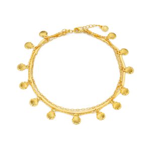 Shell Fringe Multi-Row Anklet