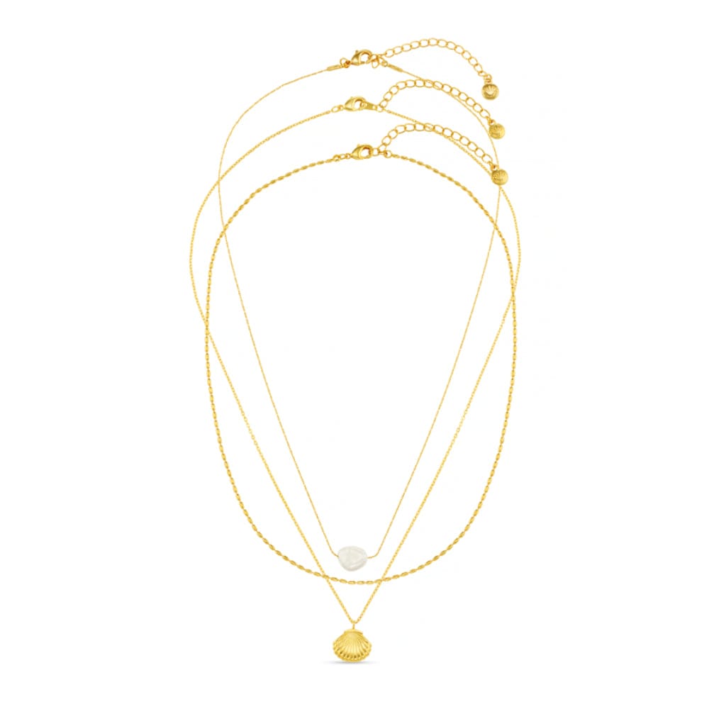 Pearl & Shell 3-Row Necklace - Image 3
