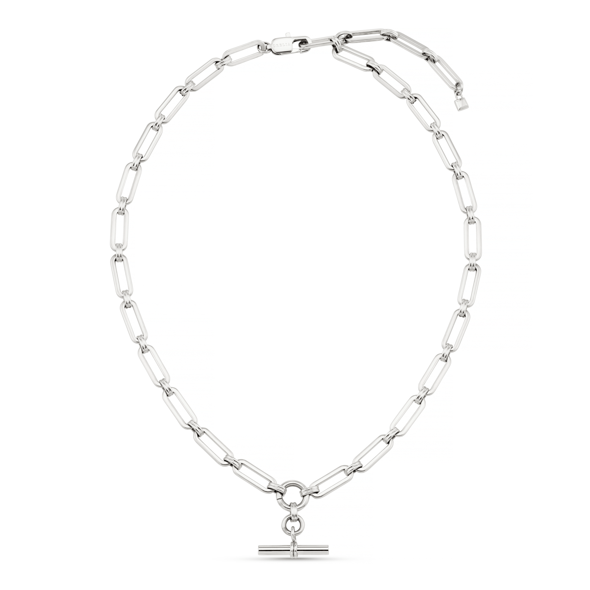 LUXE Linear Link T-Bar Necklace - Silver - Image 3